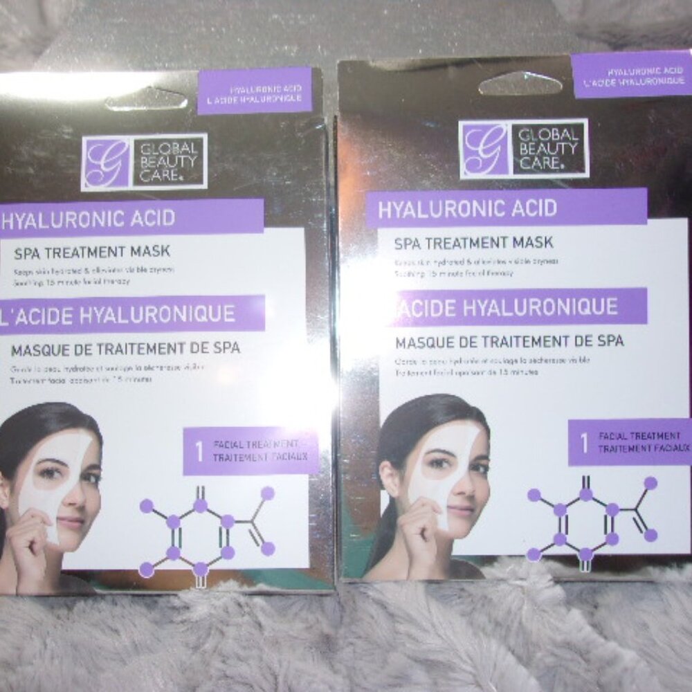 M-42 (NIP) SET OF 2  GLOBAL BEAUTY CARE HYALURONIC ACID SPA TREATMENT MASK